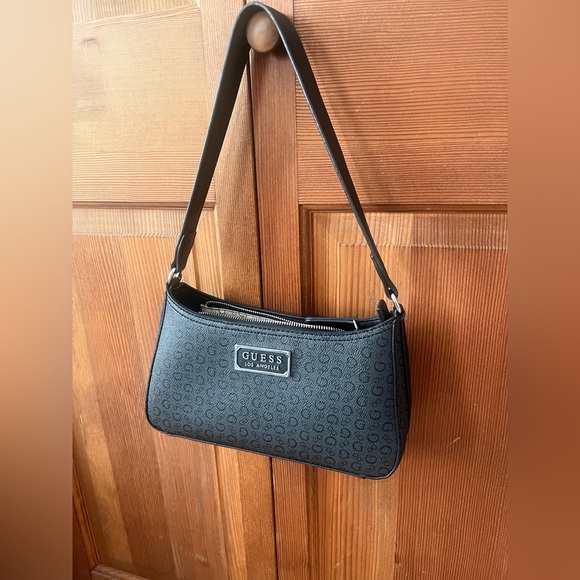 Guess Black Monogram Shoulder Bag - Picture 1 of 3